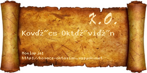 Kovács Oktávián névjegykártya